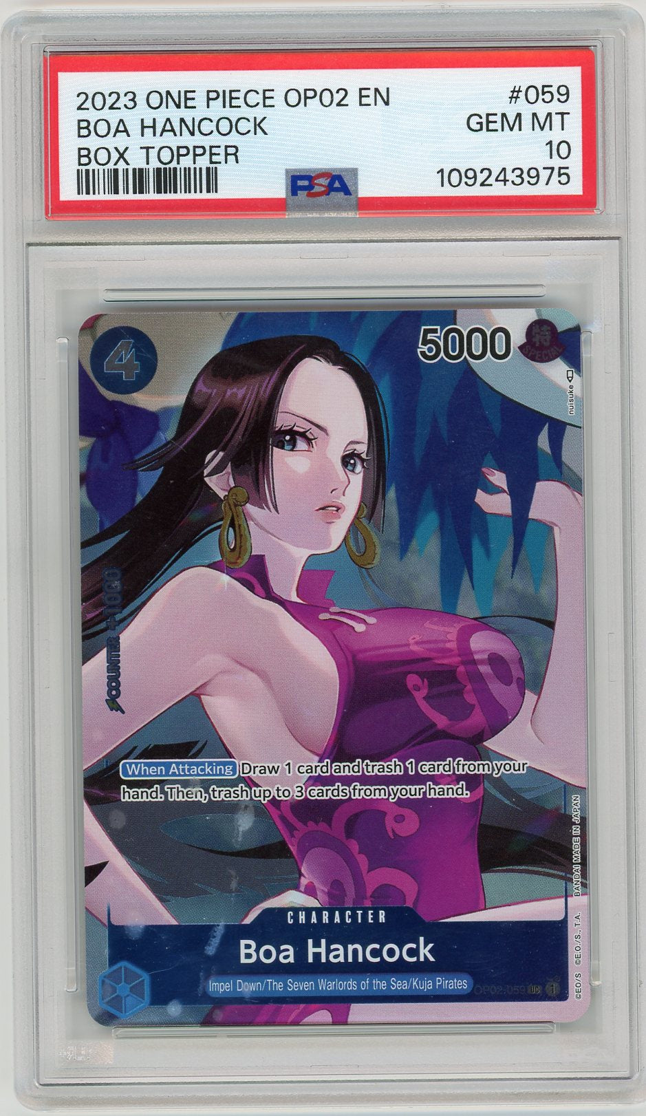 PSA 10 GEM MINT - Boa Hancock (Box Topper) - Paramount War