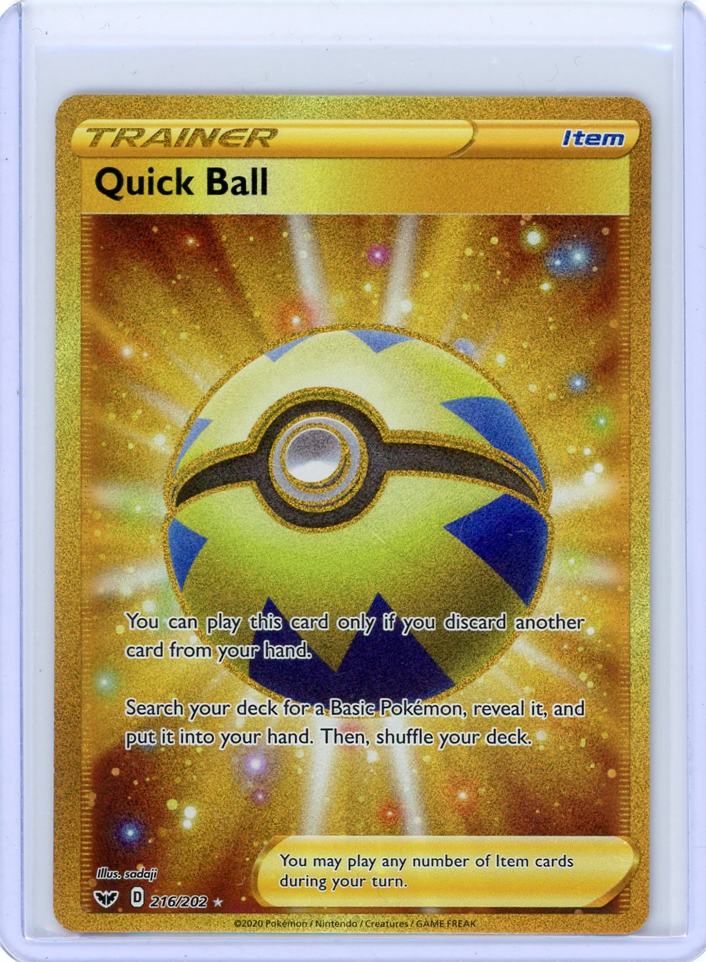 Quick Ball (Secret) - SWSH01: Sword & Shield Base Set 216/202