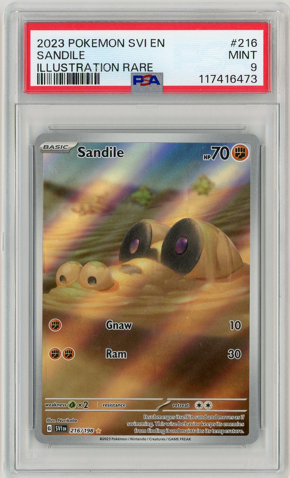 PSA 9 MINT - Sandile - 216/198 - SV01: Scarlet & Violet Base Set
