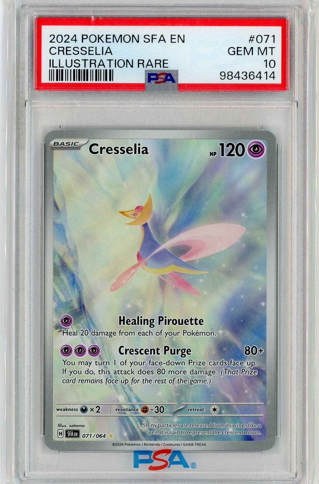 PSA 10 GEM MINT - Cresselia - 071/064 - SV: Shrouded Fable