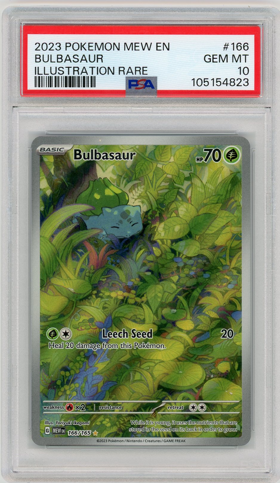 PSA 10 GEM MINT - Bulbasaur - 166/165 - SV: Scarlet & Violet 151