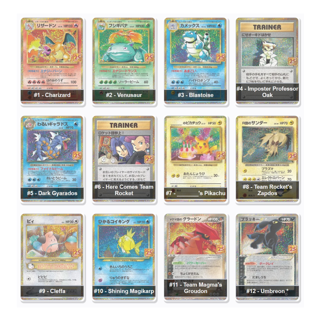 Japanese Pokémon TCG: 25th Anniversary Special Set