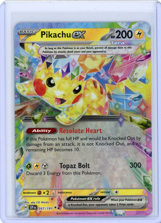 Pikachu ex - 057/191 - SV08: Surging Sparks