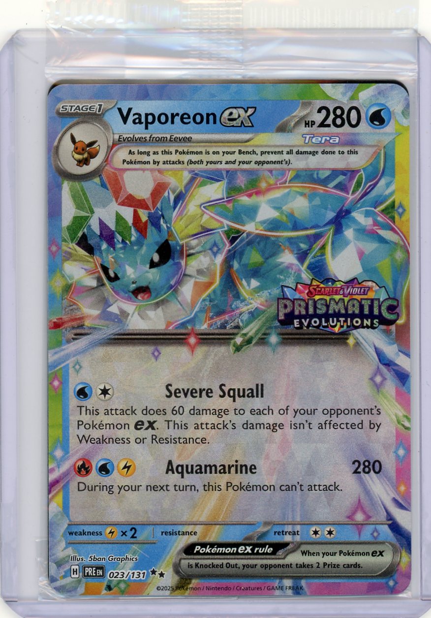 Vaporeon ex - 023/131 (Prismatic Evolutions Stamp) [Sealed]