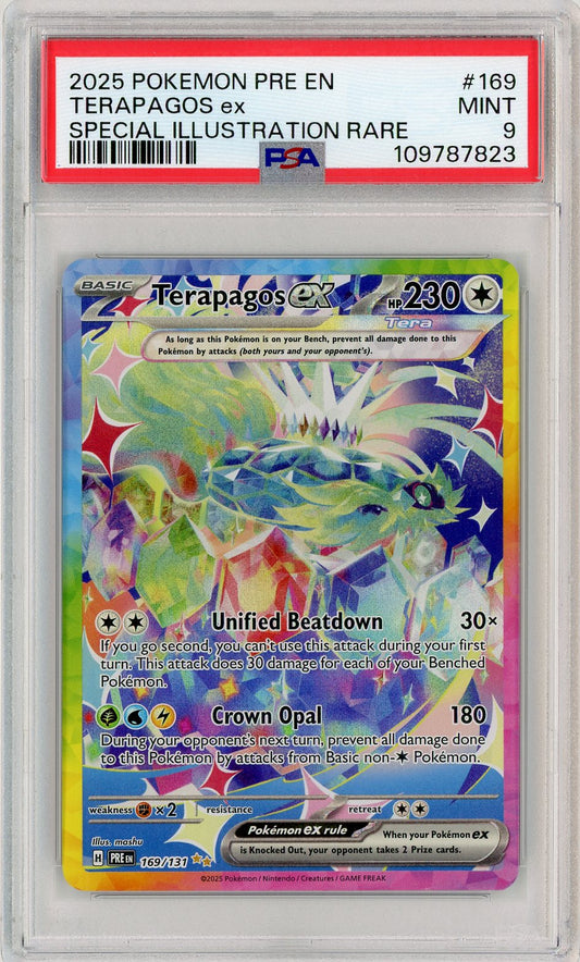 PSA 9 MINT - Terapagos ex - 169/131 - SV: Prismatic Evolutions
