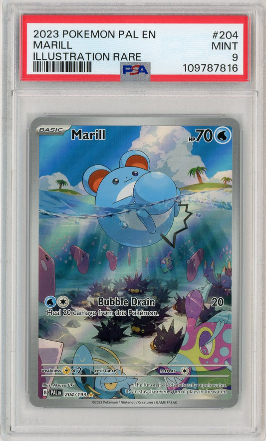 PSA 9 MINT - Marill - 204/193 - SV02: Paldea Evolved